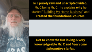 Video of Mr C discussing why he started Building My Home business